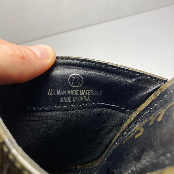 Lulus Croc Pattern Peep Toe Block Heel Mules Womens 7.5 Olive Green Faux Leather - Picture 6 of 10